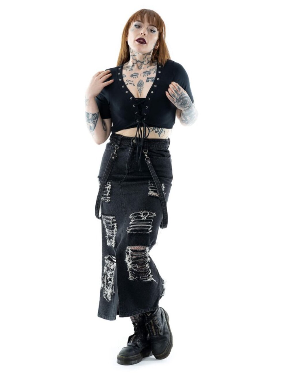 Jean Skirt VIXXSIN - RUNA - BLACK STONEWASH - Picture 3 of 3